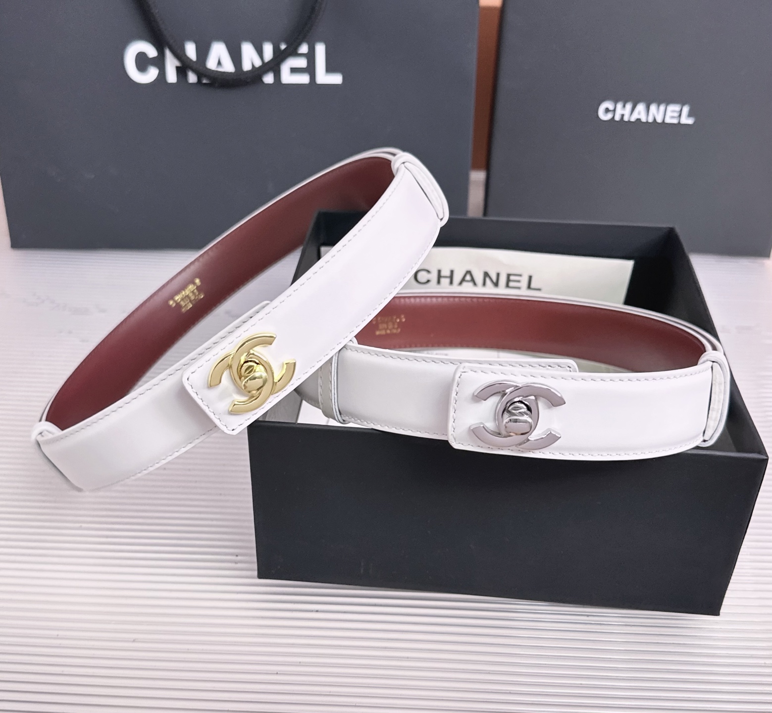 💥💥💥3.0cm香奈儿CHANEL腰带，双面头层牛皮，长度:均码:可自行调节，转动铜五金扣开模定制💥💥💥