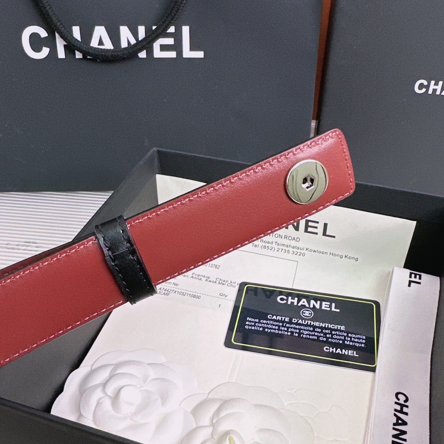 💥💥💥3.0cm香奈儿CHANEL腰带，双面头层牛皮，长度:均码:可自行调节，转动铜五金扣开模定制💥💥💥