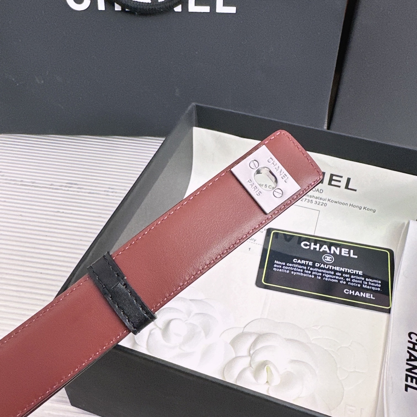 💥💥💥3.0cm香奈儿CHANEL腰带，双面头层牛皮，长度:均码:可自行调节，转动铜五金扣开模定制💥💥💥