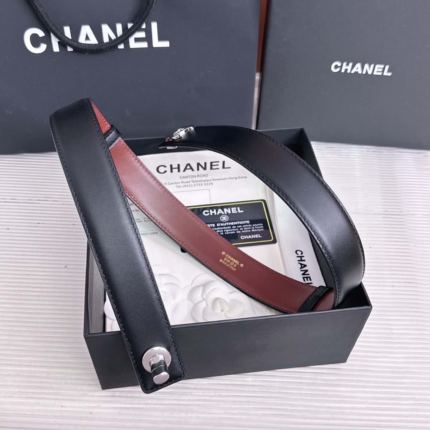 💥💥💥3.0cm香奈儿CHANEL腰带，双面头层牛皮，长度:均码:可自行调节，转动铜五金扣开模定制💥💥💥