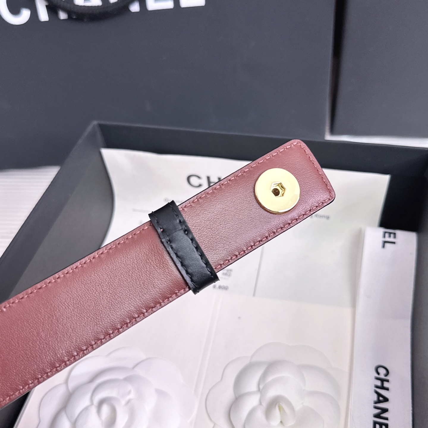 💥💥💥3.0cm香奈儿CHANEL腰带，双面头层牛皮，长度:均码:可自行调节，转动铜五金扣开模定制💥💥💥