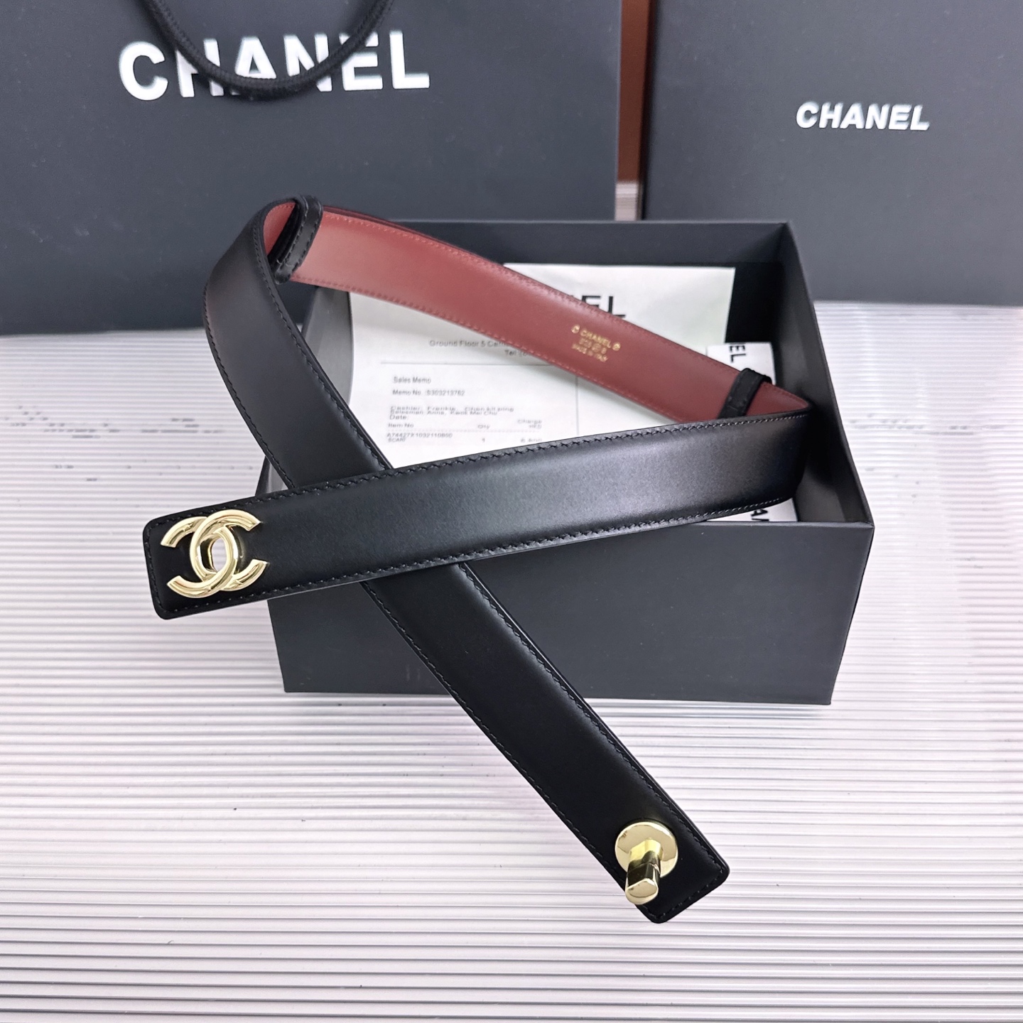 💥💥💥3.0cm香奈儿CHANEL腰带，双面头层牛皮，长度:均码:可自行调节，转动铜五金扣开模定制💥💥💥