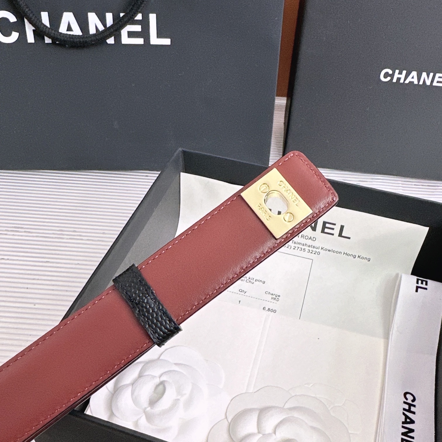 💥💥💥3.0cm香奈儿CHANEL腰带，双面头层牛皮，长度:均码:可自行调节，转动铜五金扣开模定制💥💥💥