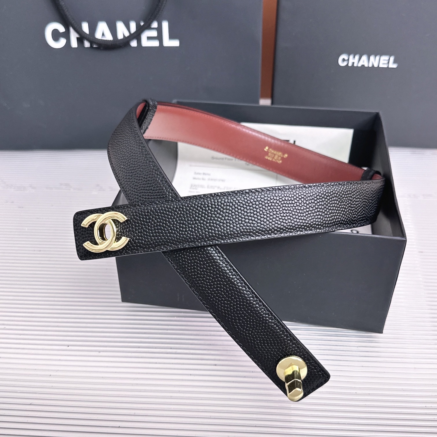 💥💥💥3.0cm香奈儿CHANEL腰带，双面头层牛皮，长度:均码:可自行调节，转动铜五金扣开模定制💥💥💥