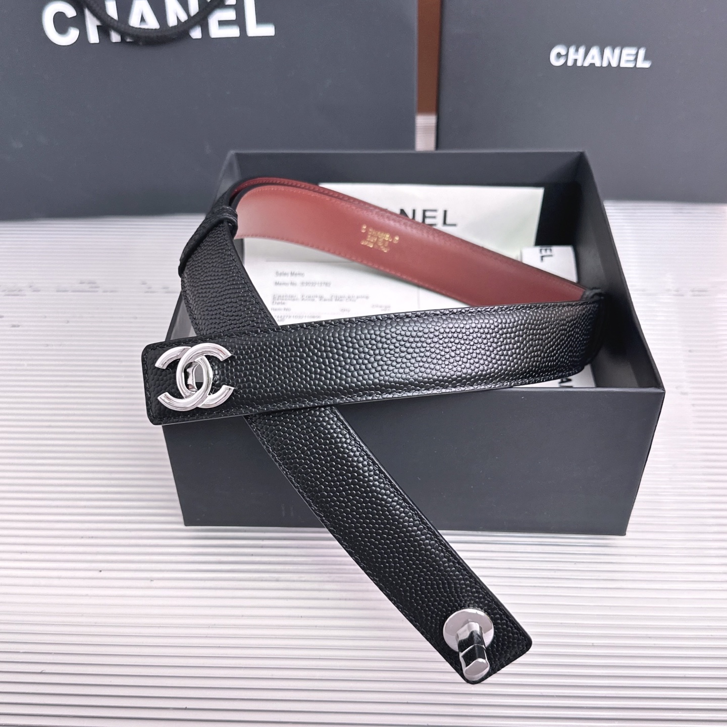 💥💥💥3.0cm香奈儿CHANEL腰带，双面头层牛皮，长度:均码:可自行调节，转动铜五金扣开模定制💥💥💥