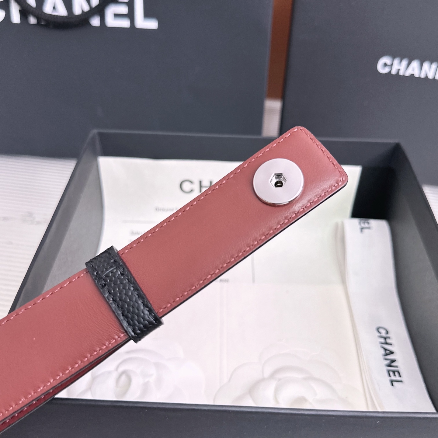 💥💥💥3.0cm香奈儿CHANEL腰带，双面头层牛皮，长度:均码:可自行调节，转动铜五金扣开模定制💥💥💥