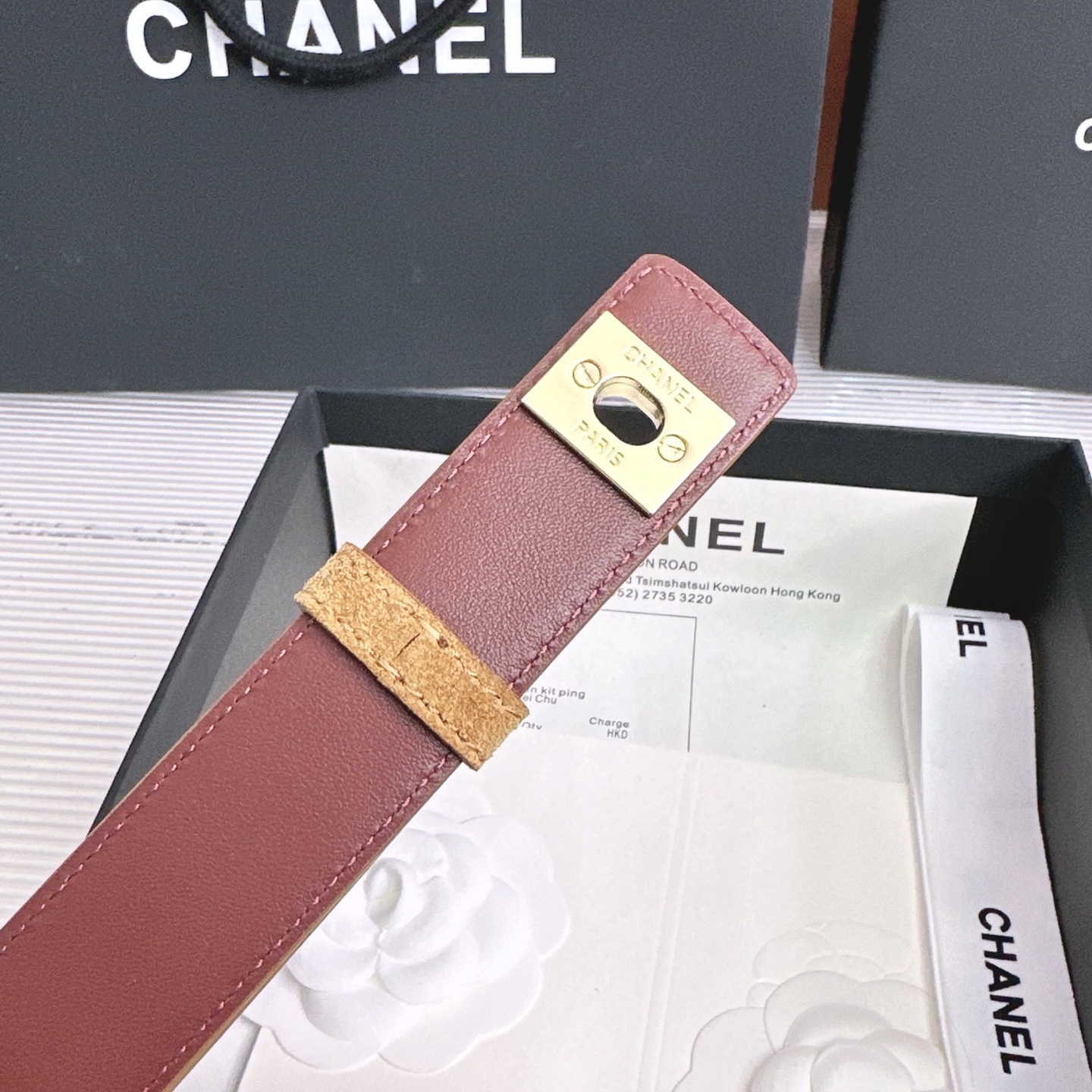 💥💥💥3.0cm香奈儿CHANEL腰带，双面头层牛皮，长度:均码:可自行调节，转动铜五金扣开模定制💥💥💥