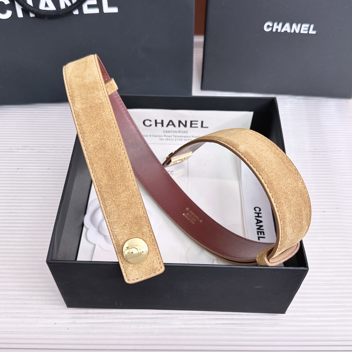 💥💥💥3.0cm香奈儿CHANEL腰带，双面头层牛皮，长度:均码:可自行调节，转动铜五金扣开模定制💥💥💥