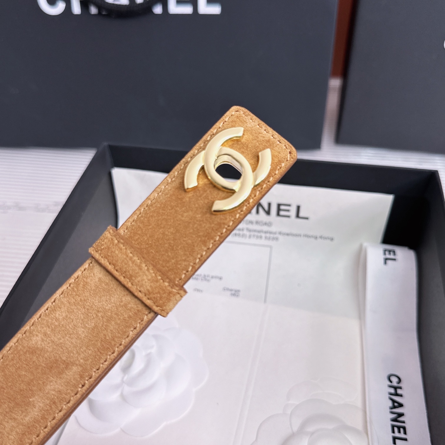 💥💥💥3.0cm香奈儿CHANEL腰带，双面头层牛皮，长度:均码:可自行调节，转动铜五金扣开模定制💥💥💥