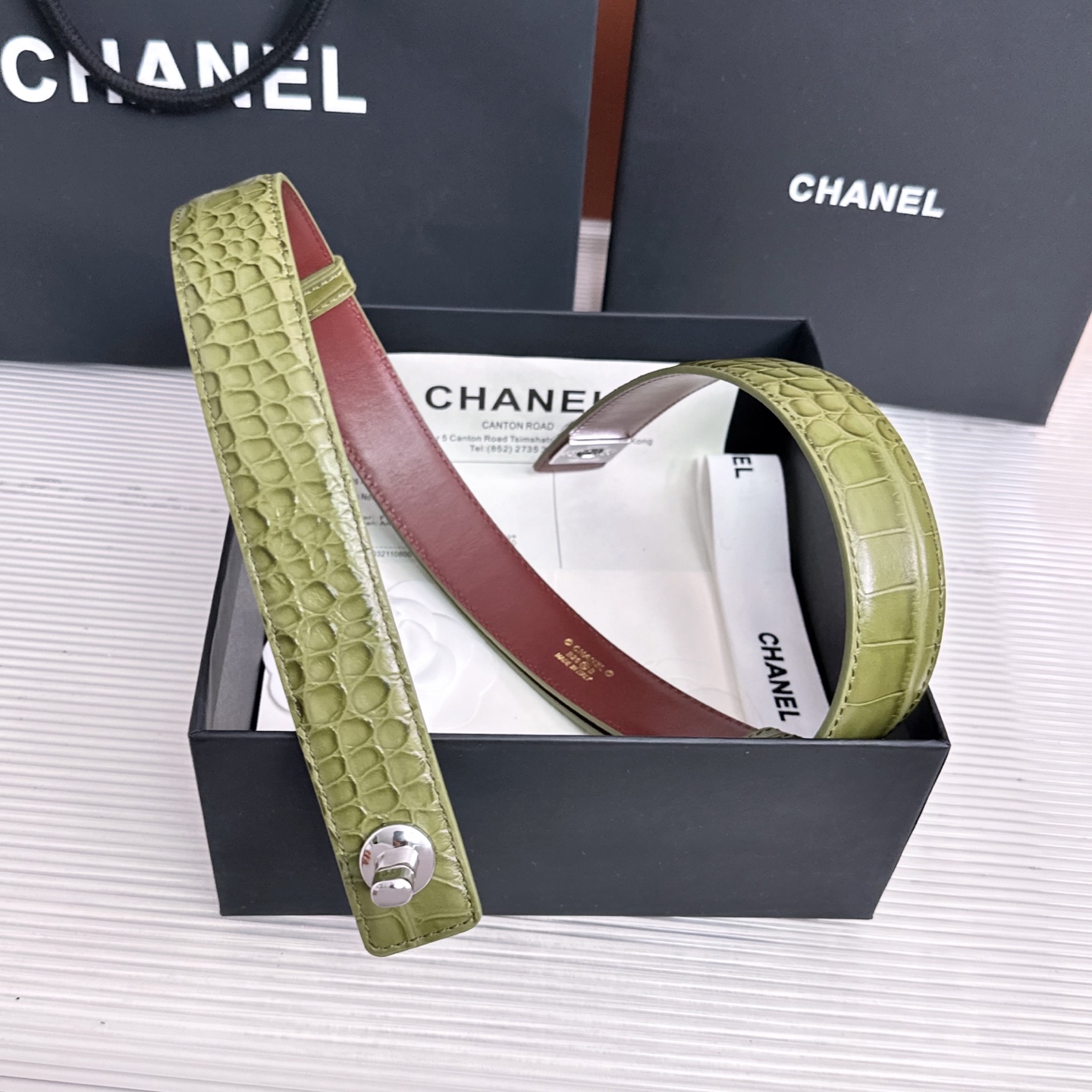 💥💥💥3.0cm香奈儿CHANEL腰带，双面头层牛皮，长度:均码:可自行调节，转动铜五金扣开模定制💥💥💥
