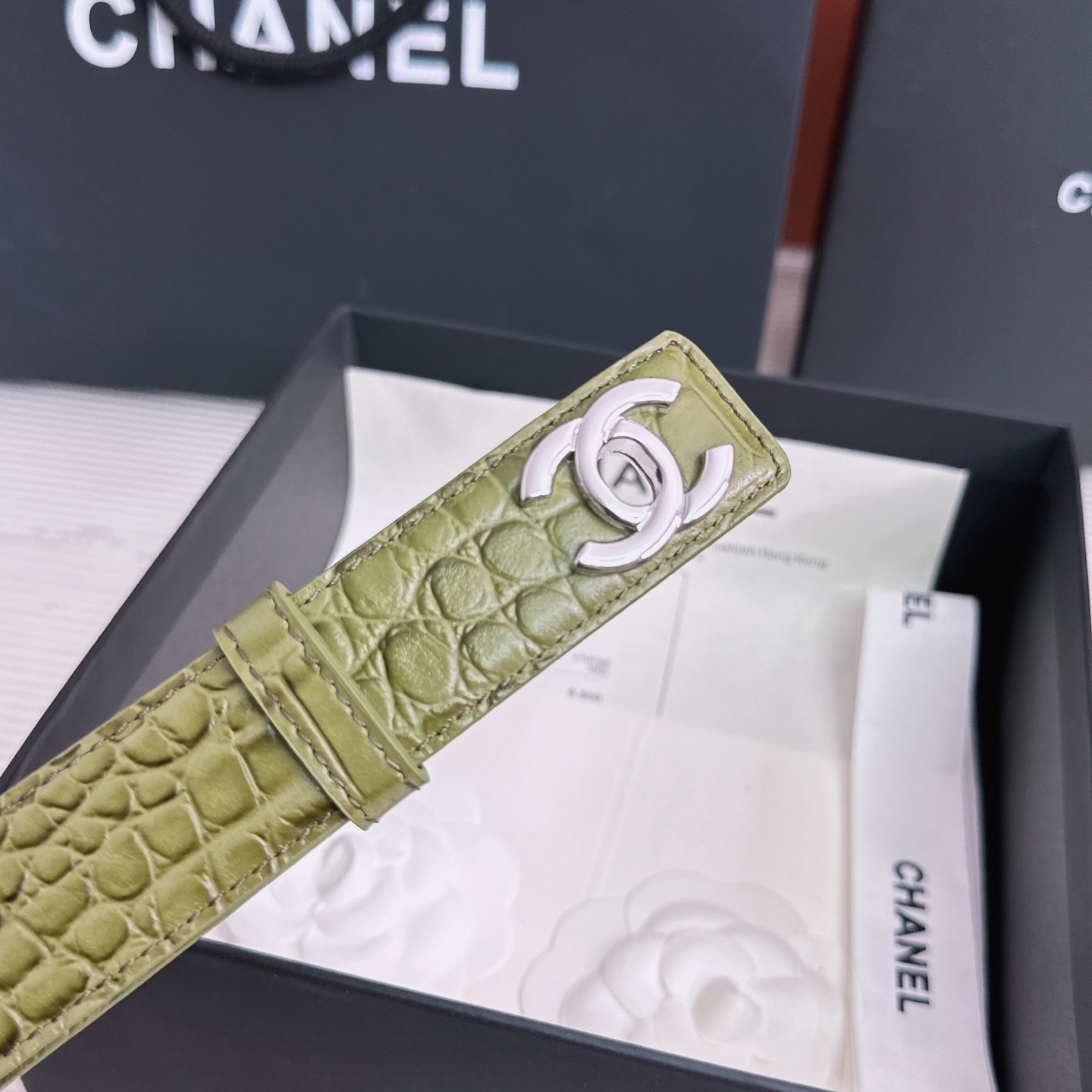 💥💥💥3.0cm香奈儿CHANEL腰带，双面头层牛皮，长度:均码:可自行调节，转动铜五金扣开模定制💥💥💥