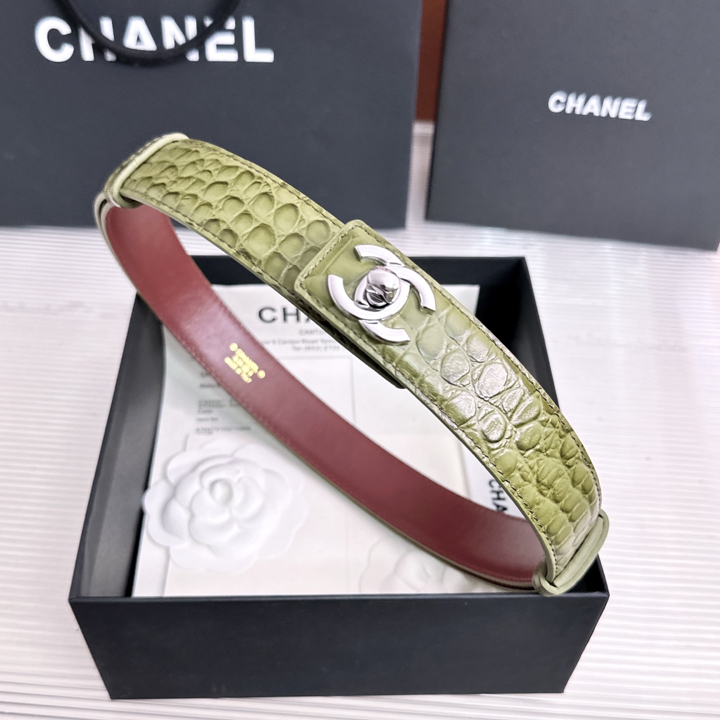 💥💥💥3.0cm香奈儿CHANEL腰带，双面头层牛皮，长度:均码:可自行调节，转动铜五金扣开模定制💥💥💥
