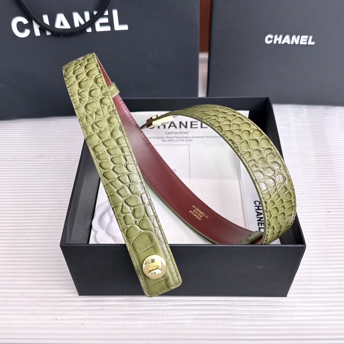 💥💥💥3.0cm香奈儿CHANEL腰带，双面头层牛皮，长度:均码:可自行调节，转动铜五金扣开模定制💥💥💥