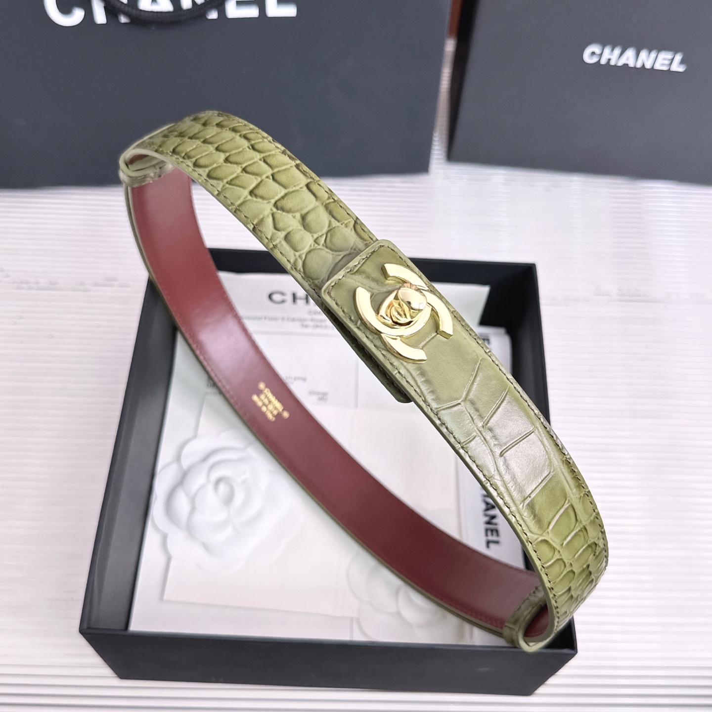 💥💥💥3.0cm香奈儿CHANEL腰带，双面头层牛皮，长度:均码:可自行调节，转动铜五金扣开模定制💥💥💥