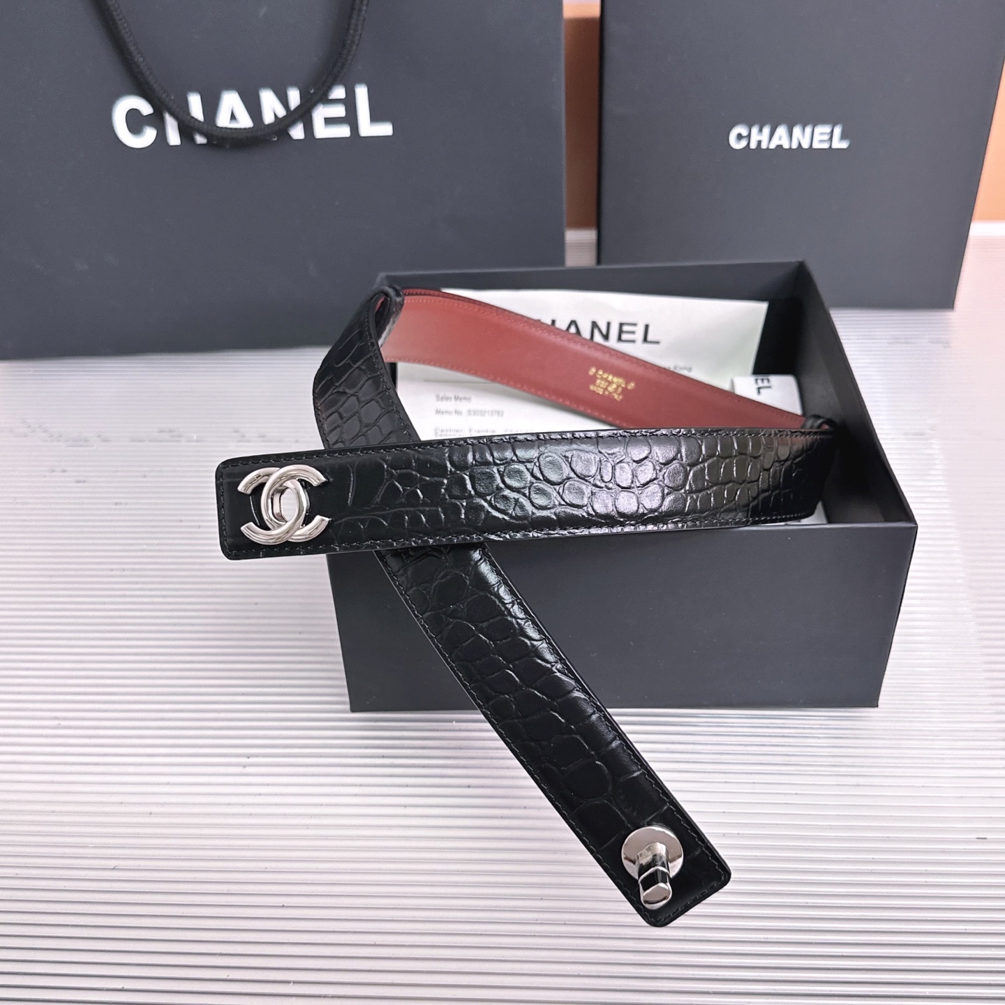 💥💥💥3.0cm香奈儿CHANEL腰带，双面头层牛皮，长度:均码:可自行调节，转动铜五金扣开模定制💥💥💥