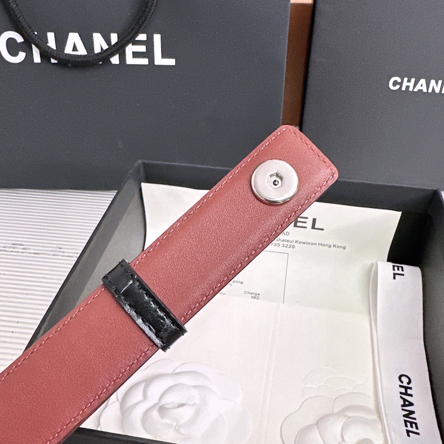 💥💥💥3.0cm香奈儿CHANEL腰带，双面头层牛皮，长度:均码:可自行调节，转动铜五金扣开模定制💥💥💥
