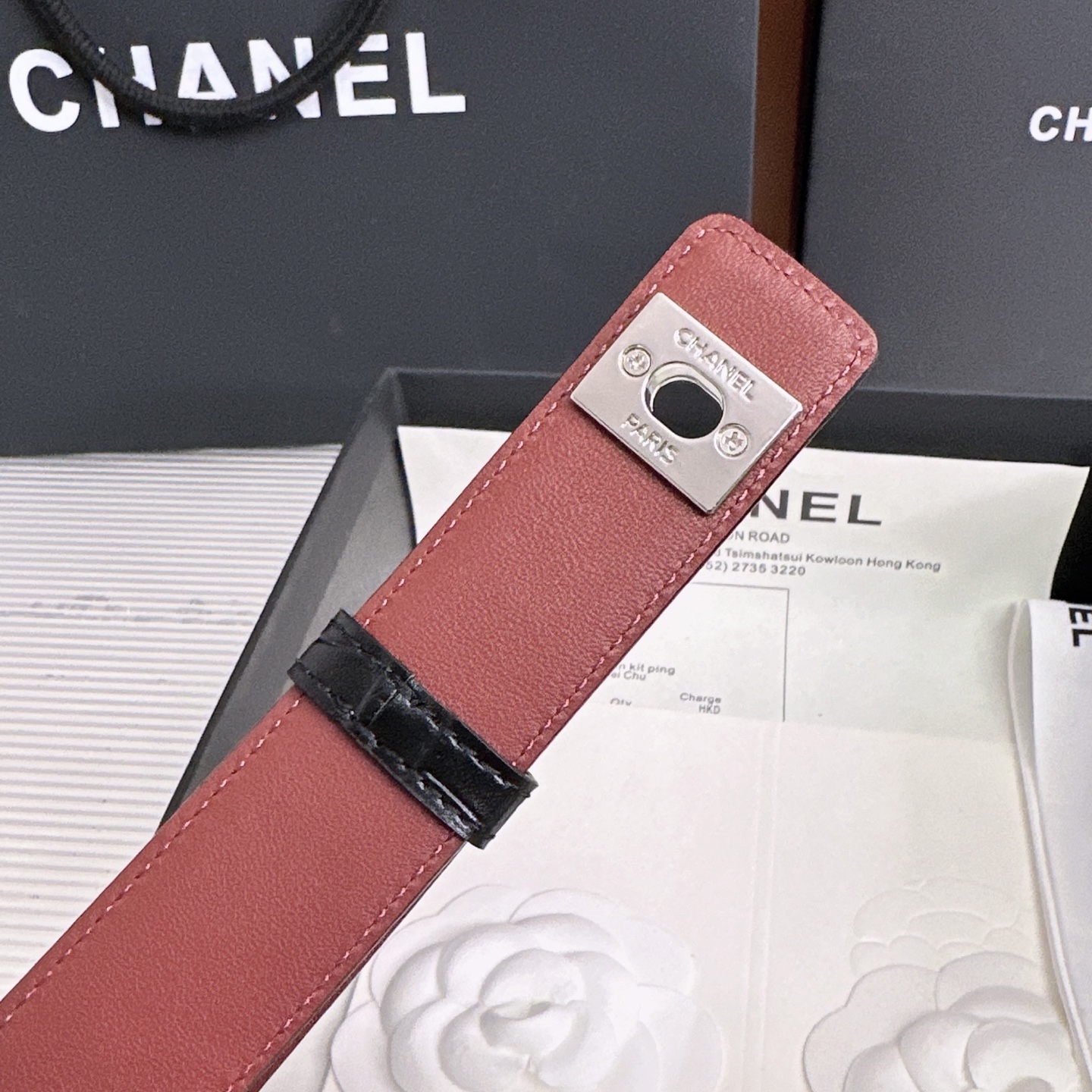 💥💥💥3.0cm香奈儿CHANEL腰带，双面头层牛皮，长度:均码:可自行调节，转动铜五金扣开模定制💥💥💥