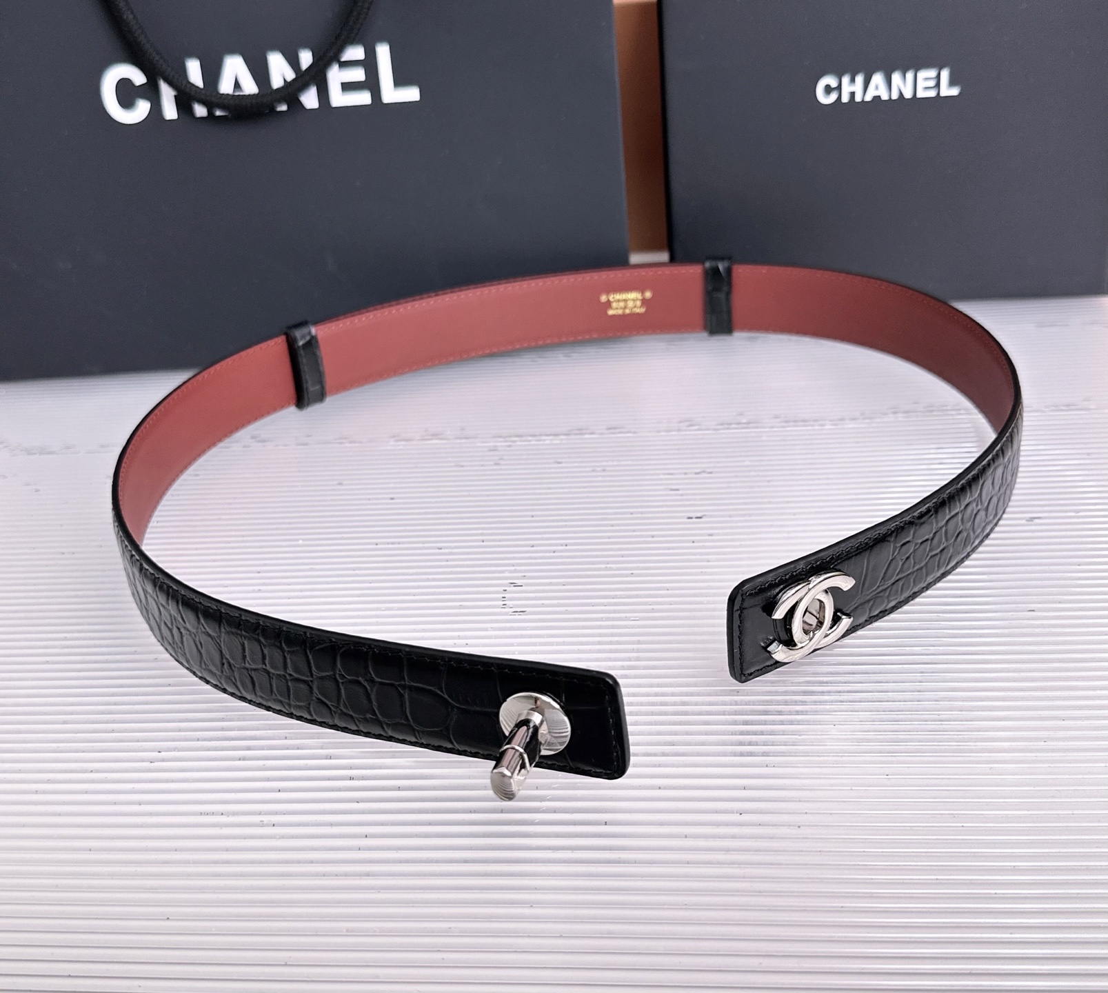 💥💥💥3.0cm香奈儿CHANEL腰带，双面头层牛皮，长度:均码:可自行调节，转动铜五金扣开模定制💥💥💥