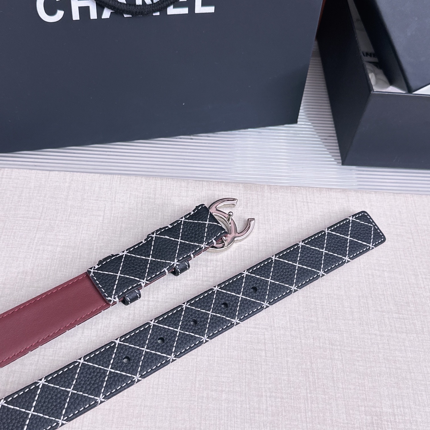 💥💥💥3.0cm香奈儿CHANEL腰带，双面头层牛皮，长度:均码:75.80.85.90.95.100.105欧，铜五金
