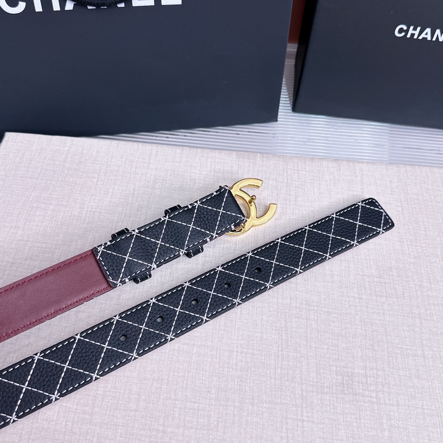 💥💥💥3.0cm香奈儿CHANEL腰带，双面头层牛皮，长度:均码:75.80.85.90.95.100.105欧，铜五金