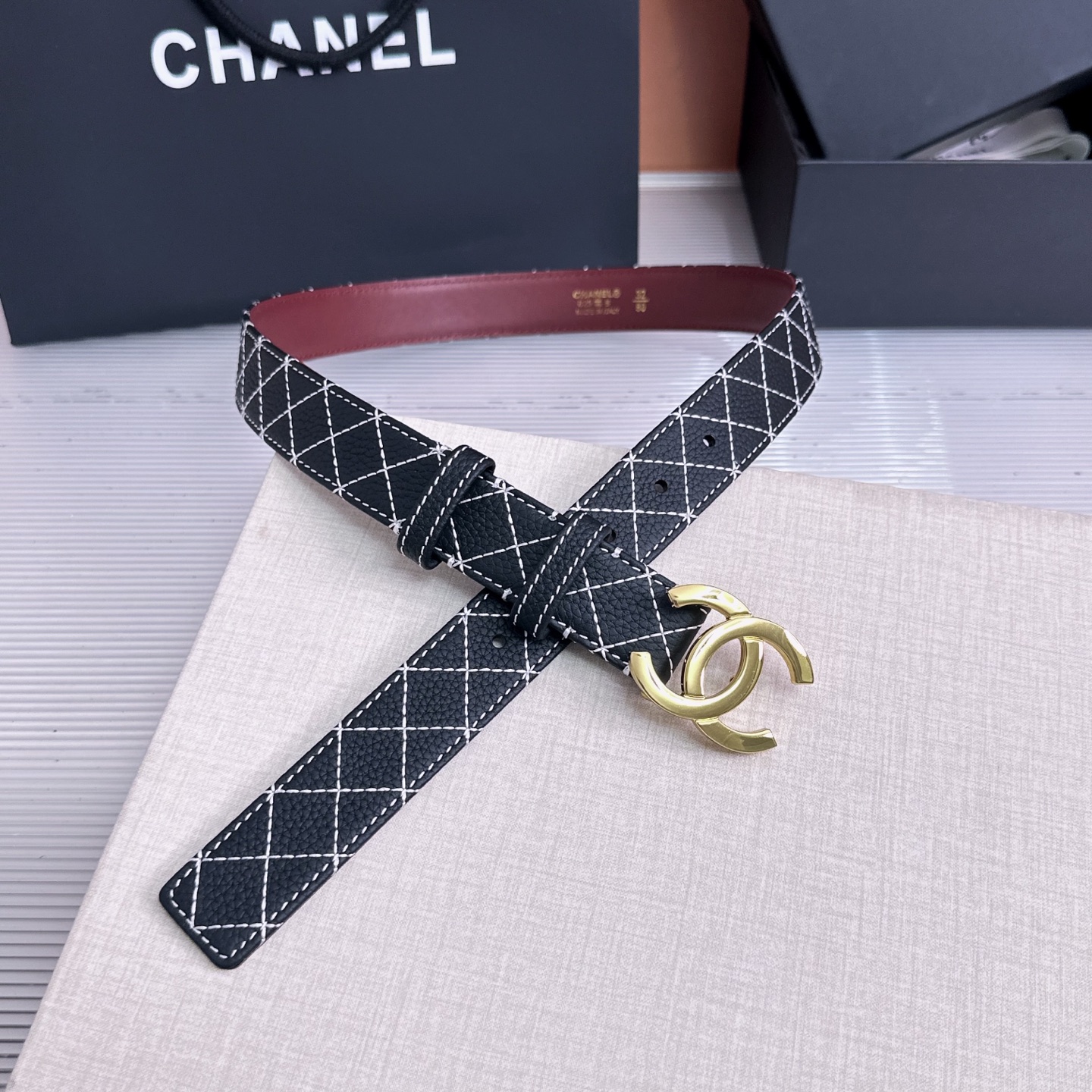💥💥💥3.0cm香奈儿CHANEL腰带，双面头层牛皮，长度:均码:75.80.85.90.95.100.105欧，铜五金