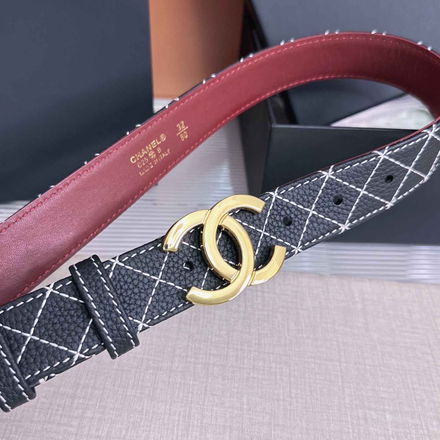 💥💥💥3.0cm香奈儿CHANEL腰带，双面头层牛皮，长度:均码:75.80.85.90.95.100.105欧，铜五金