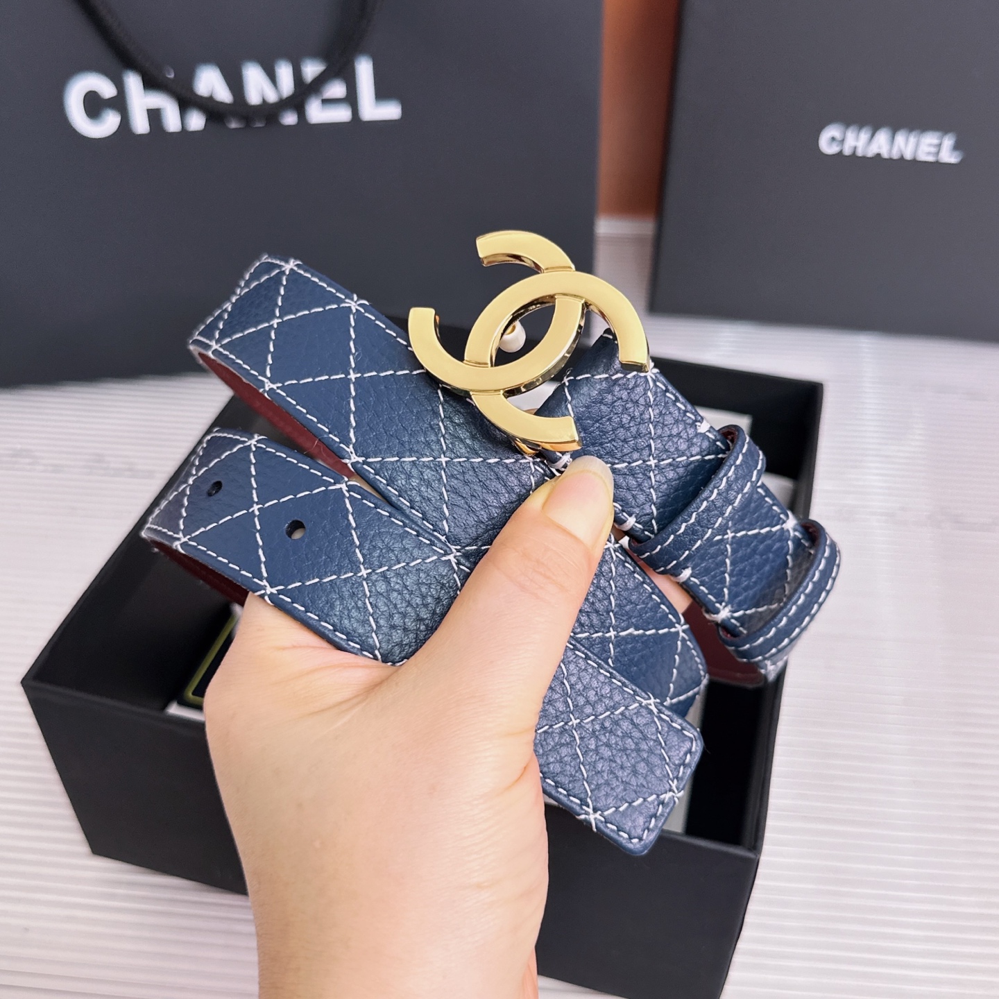 💥💥💥3.0cm香奈儿CHANEL腰带，双面头层牛皮，长度:均码:75.80.85.90.95.100.105欧，铜五金