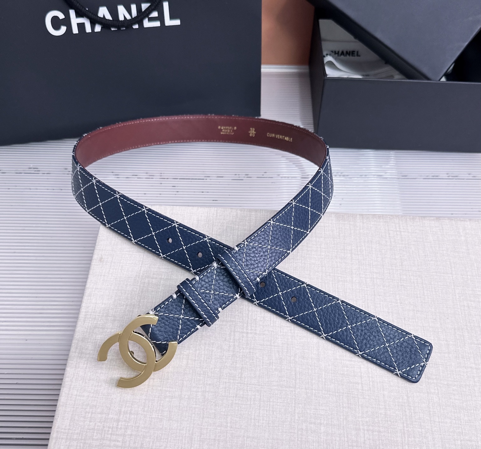 💥💥💥3.0cm香奈儿CHANEL腰带，双面头层牛皮，长度:均码:75.80.85.90.95.100.105欧，铜五金