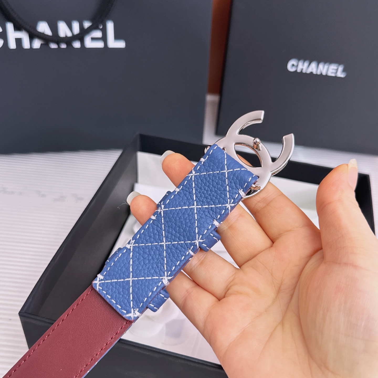 💥💥💥3.0cm香奈儿CHANEL腰带，双面头层牛皮，长度:均码:75.80.85.90.95.100.105欧，铜五金