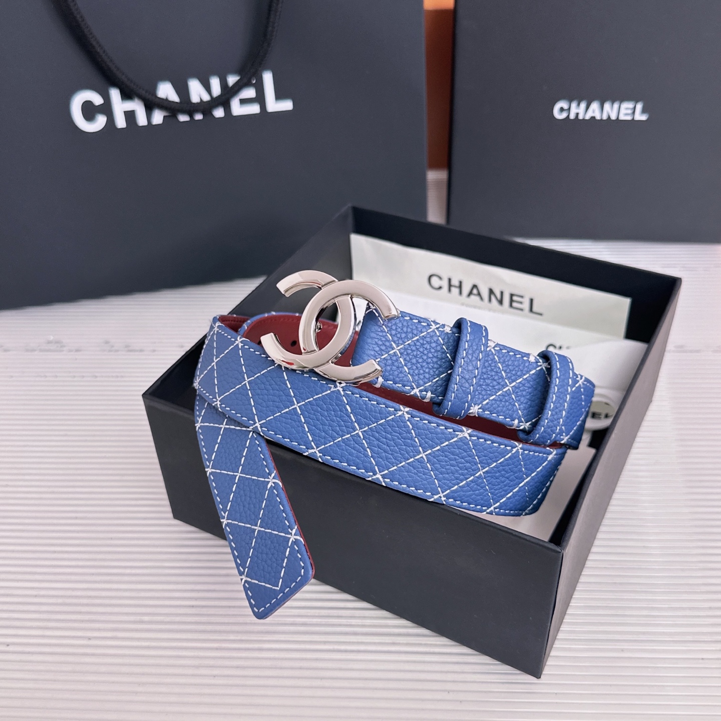 💥💥💥3.0cm香奈儿CHANEL腰带，双面头层牛皮，长度:均码:75.80.85.90.95.100.105欧，铜五金