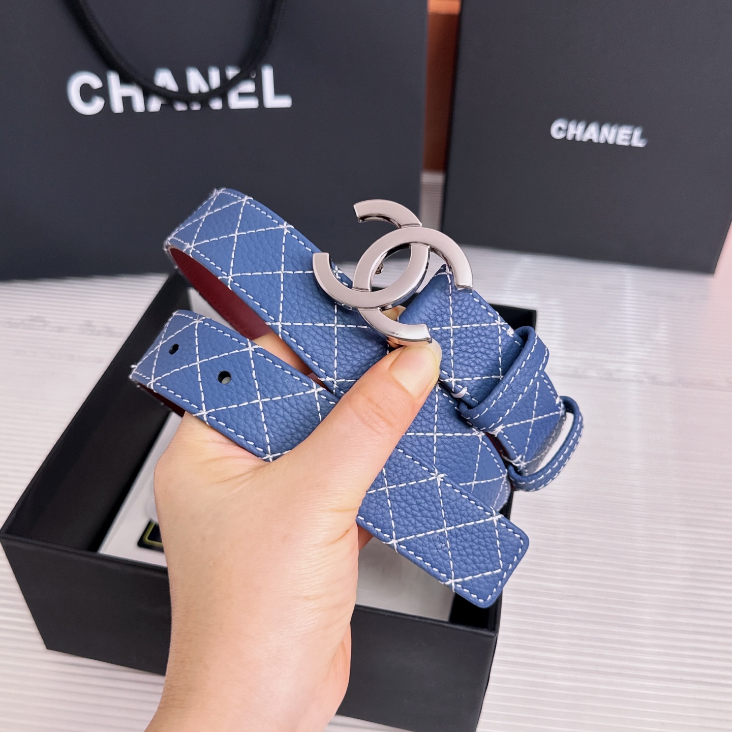 💥💥💥3.0cm香奈儿CHANEL腰带，双面头层牛皮，长度:均码:75.80.85.90.95.100.105欧，铜五金
