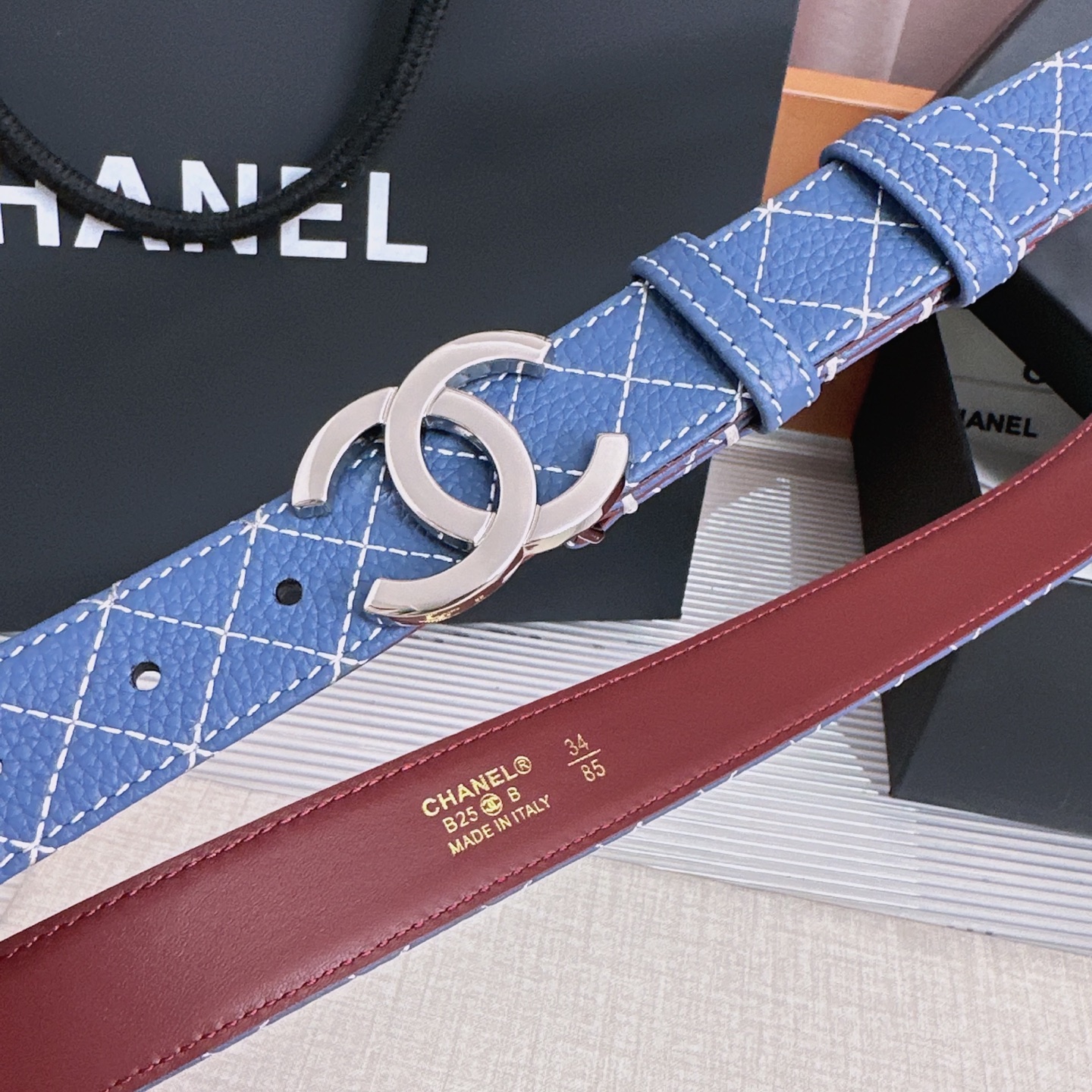 💥💥💥3.0cm香奈儿CHANEL腰带，双面头层牛皮，长度:均码:75.80.85.90.95.100.105欧，铜五金