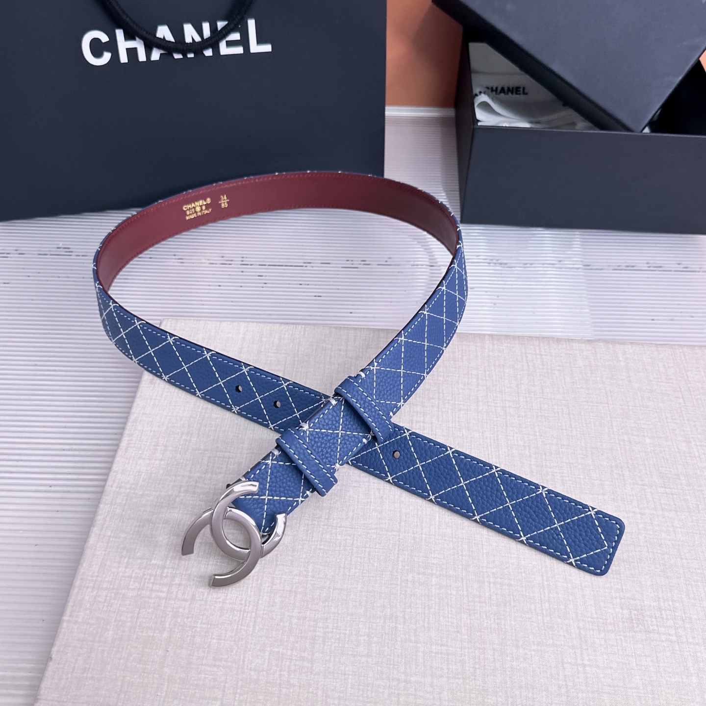 💥💥💥3.0cm香奈儿CHANEL腰带，双面头层牛皮，长度:均码:75.80.85.90.95.100.105欧，铜五金