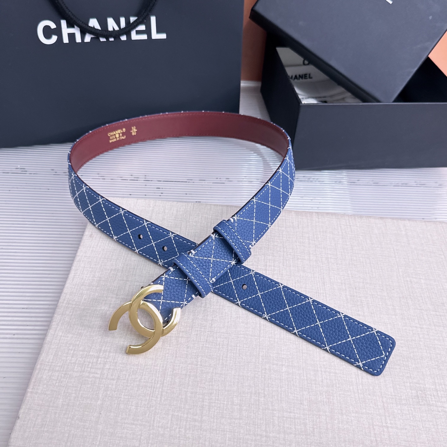 💥💥💥3.0cm香奈儿CHANEL腰带，双面头层牛皮，长度:均码:75.80.85.90.95.100.105欧，铜五金