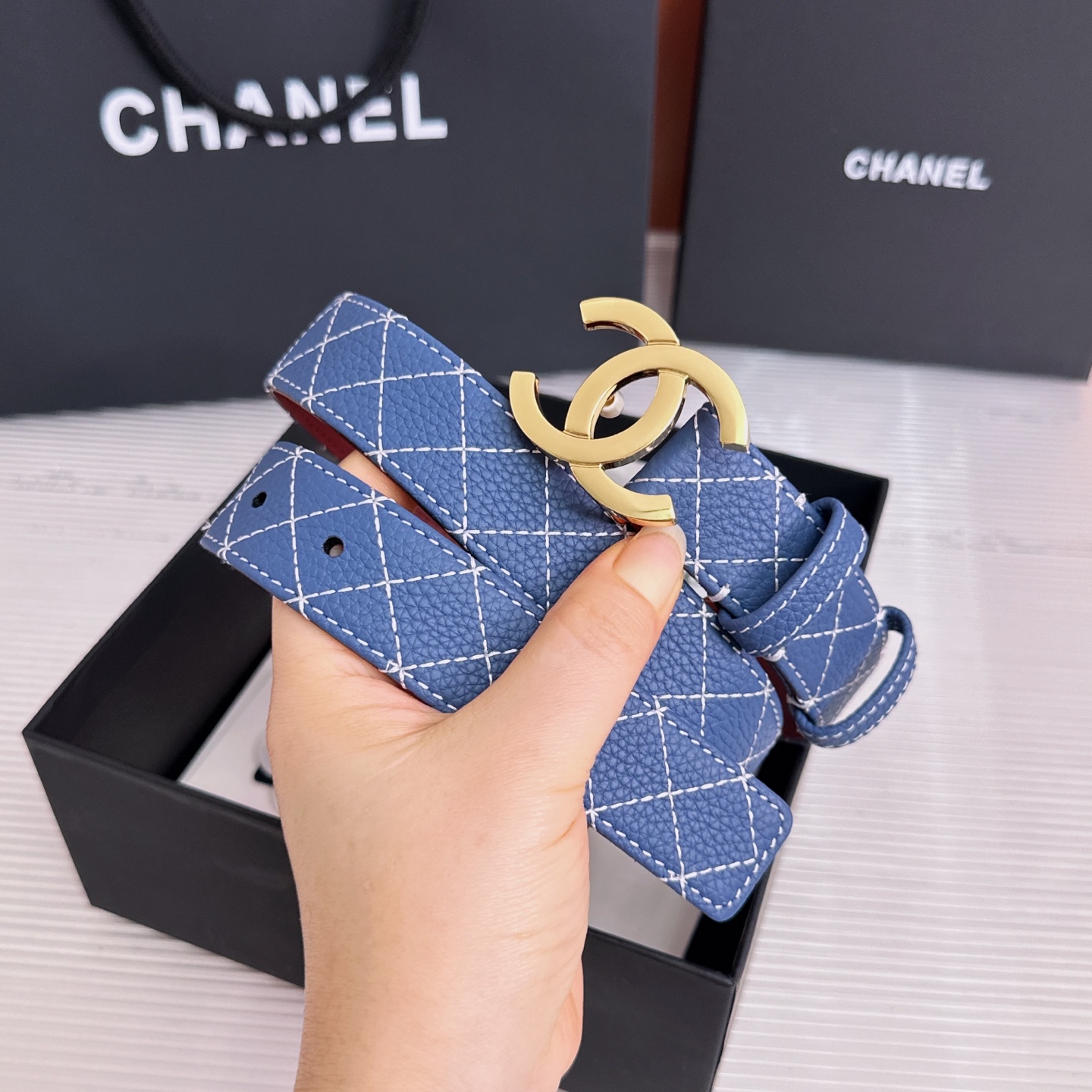 💥💥💥3.0cm香奈儿CHANEL腰带，双面头层牛皮，长度:均码:75.80.85.90.95.100.105欧，铜五金