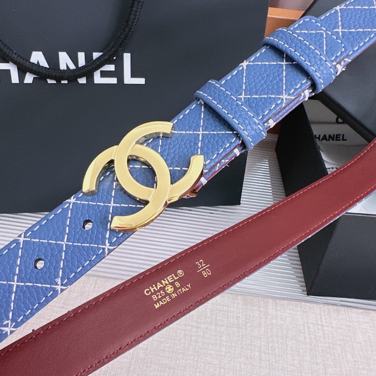💥💥💥3.0cm香奈儿CHANEL腰带，双面头层牛皮，长度:均码:75.80.85.90.95.100.105欧，铜五金