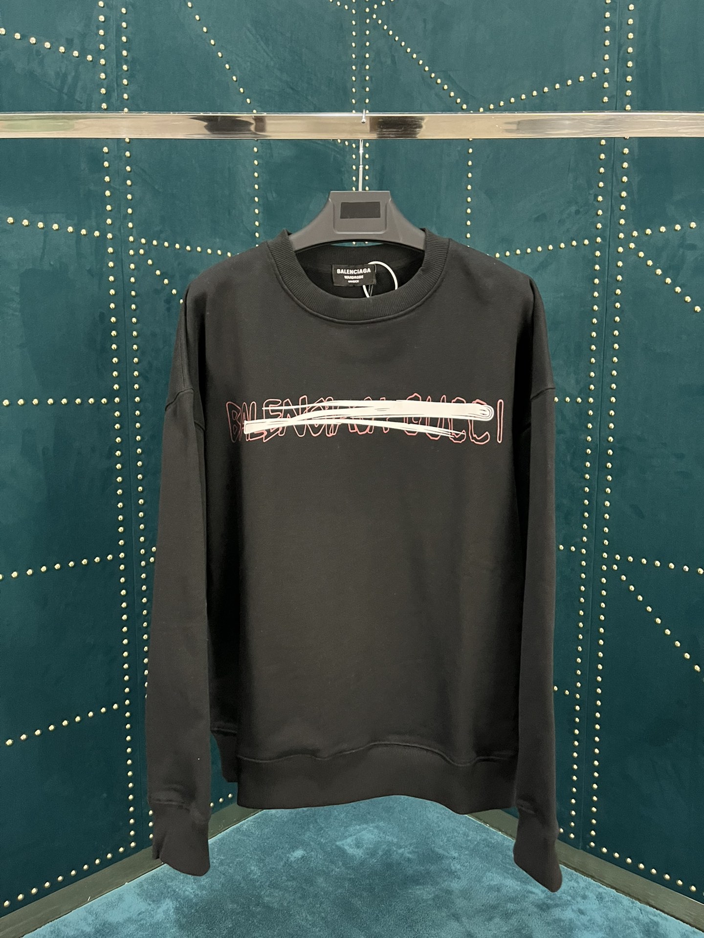 Balenciaga Online
 Clothing Sweatshirts Black Doodle White Unisex Long Sleeve