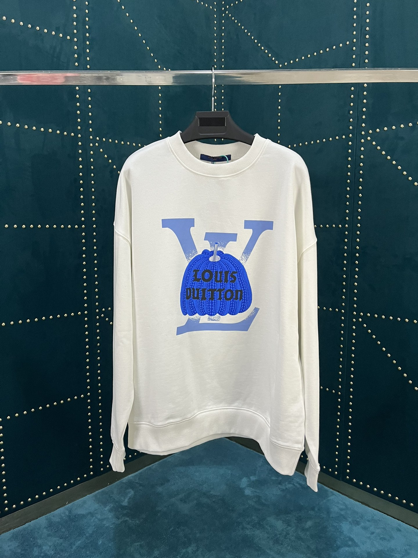 Louis Vuitton Clothing Sweatshirts Black White Printing Unisex Cotton Fall/Winter Collection Long Sleeve