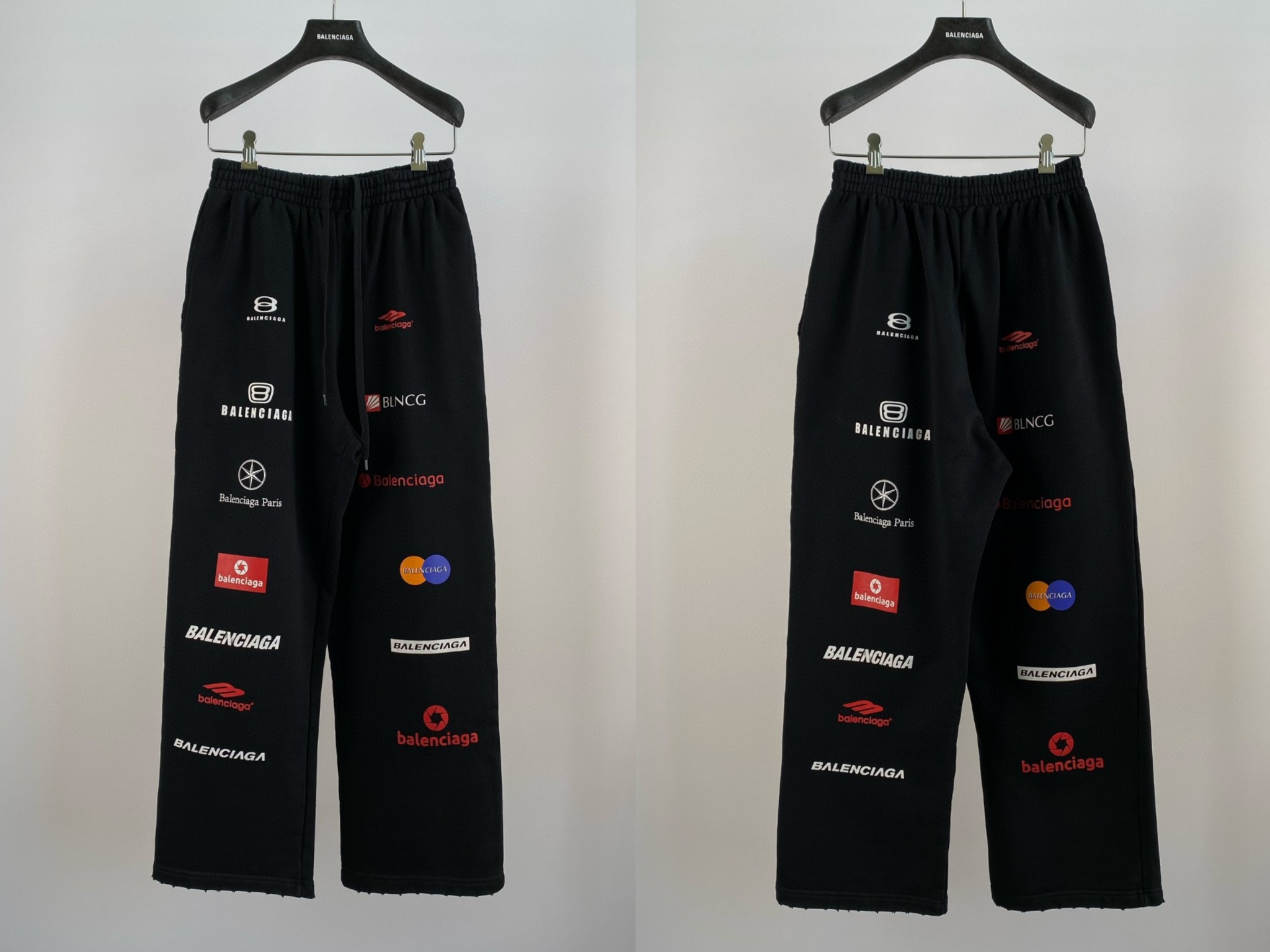 Balenciaga Logo Print Sweatpants Unisex Relaxed Fit Black, Size M, L, XL 5 a1727423987220 0146