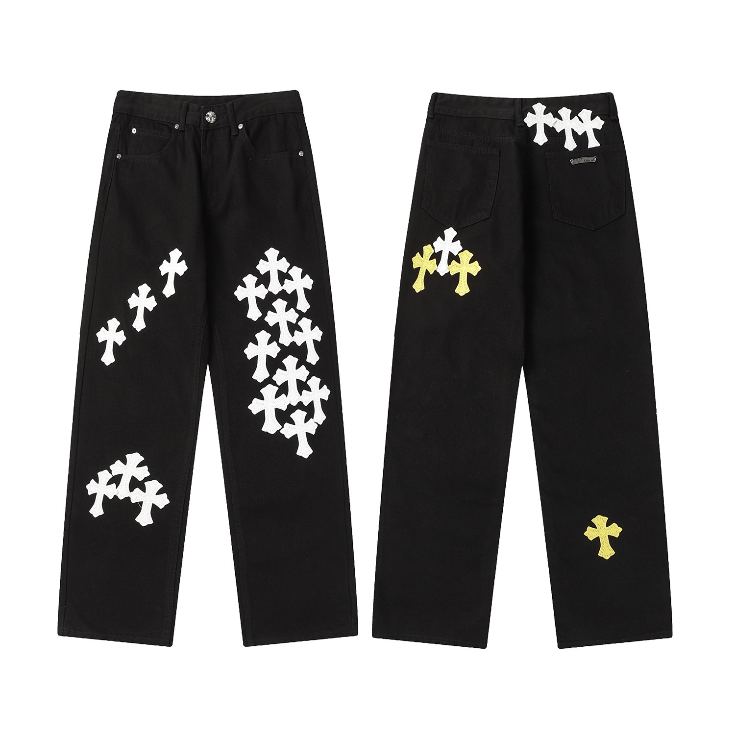Chrome Hearts Clothing Jeans Best Replica New Style
 Black Unisex