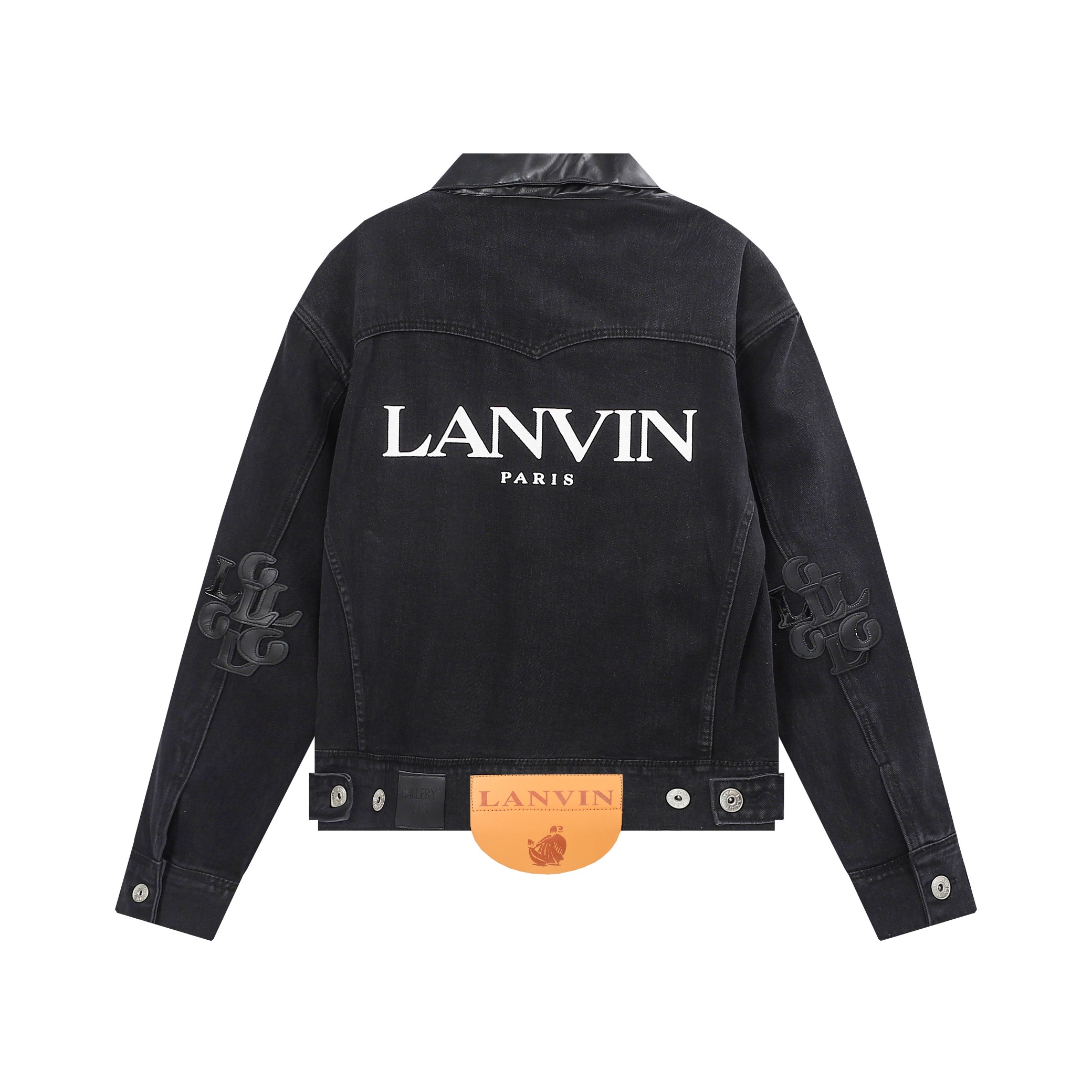 Lanvin Clothing Coats & Jackets Black Printing Genuine Leather Long Sleeve