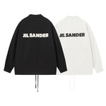 Jil Sander Clothing Coats & Jackets Windbreaker Black White Printing Unisex Cotton Spring/Fall Collection