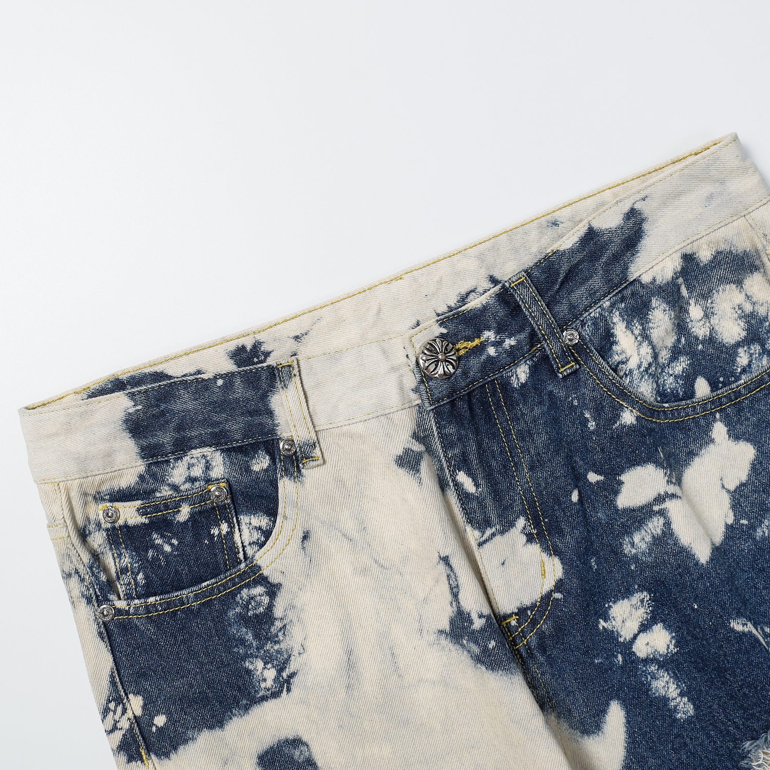 Chrome Hearts Jeans - Cross Patches, Distressed Denim, Custom Twill, Vintage Wash 4 a1710903232927 0831