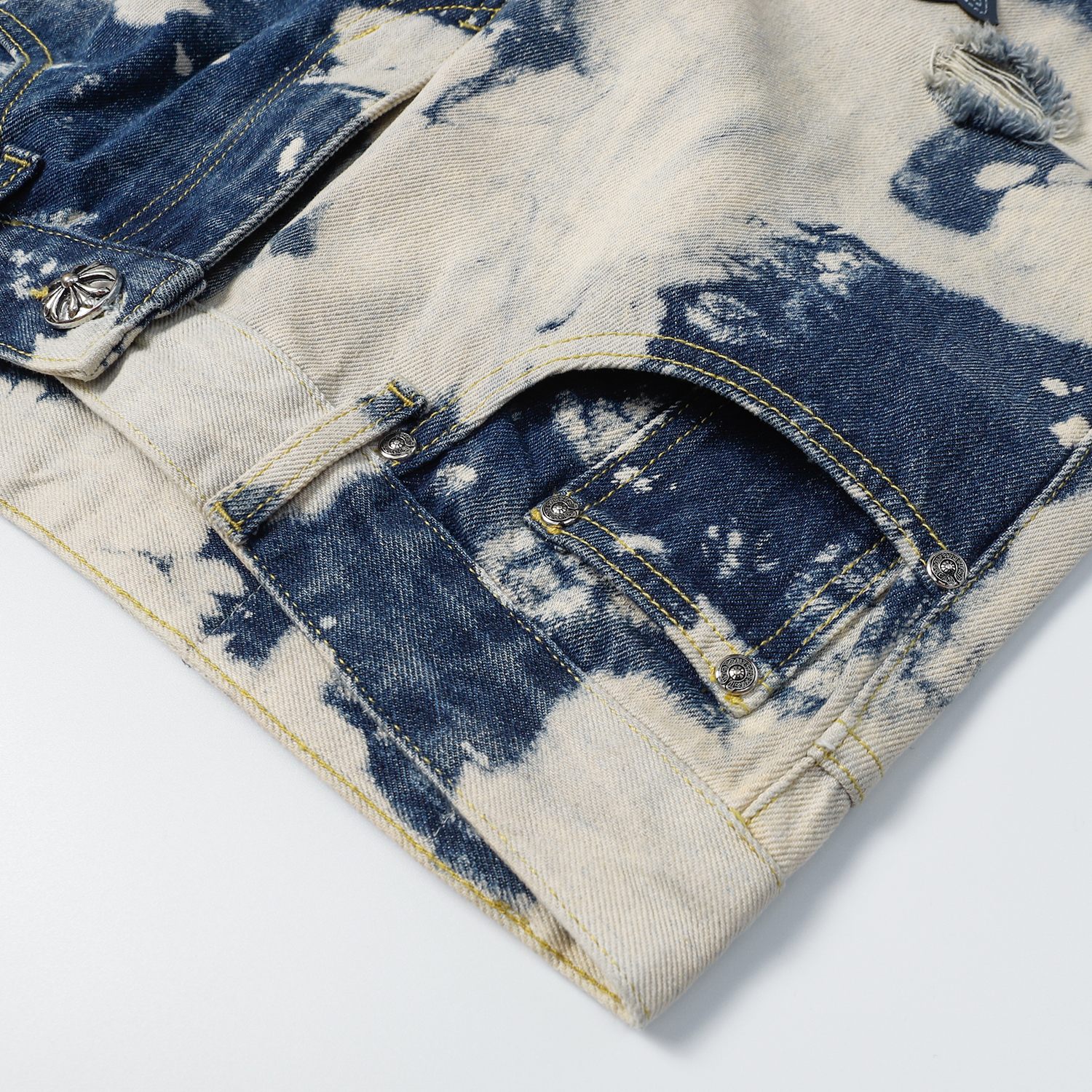 Chrome Hearts Jeans - Cross Patches, Distressed Denim, Custom Twill, Vintage Wash 6 a1710903234734 8337