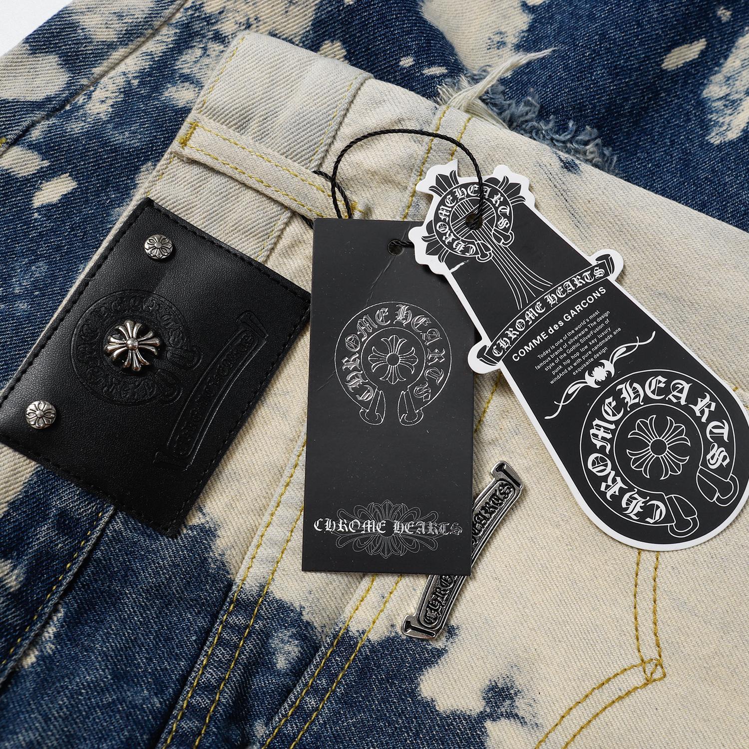 Chrome Hearts Jeans - Cross Patches, Distressed Denim, Custom Twill, Vintage Wash 8 a1710904906473 5838