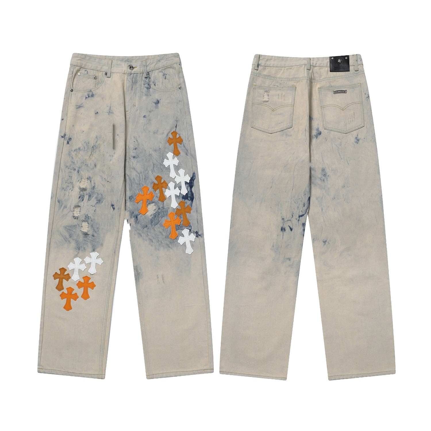 Chrome Hearts Jeans: Cross Patchwork, Distressed Denim, and Unique Style 1 a1712237709270 6337