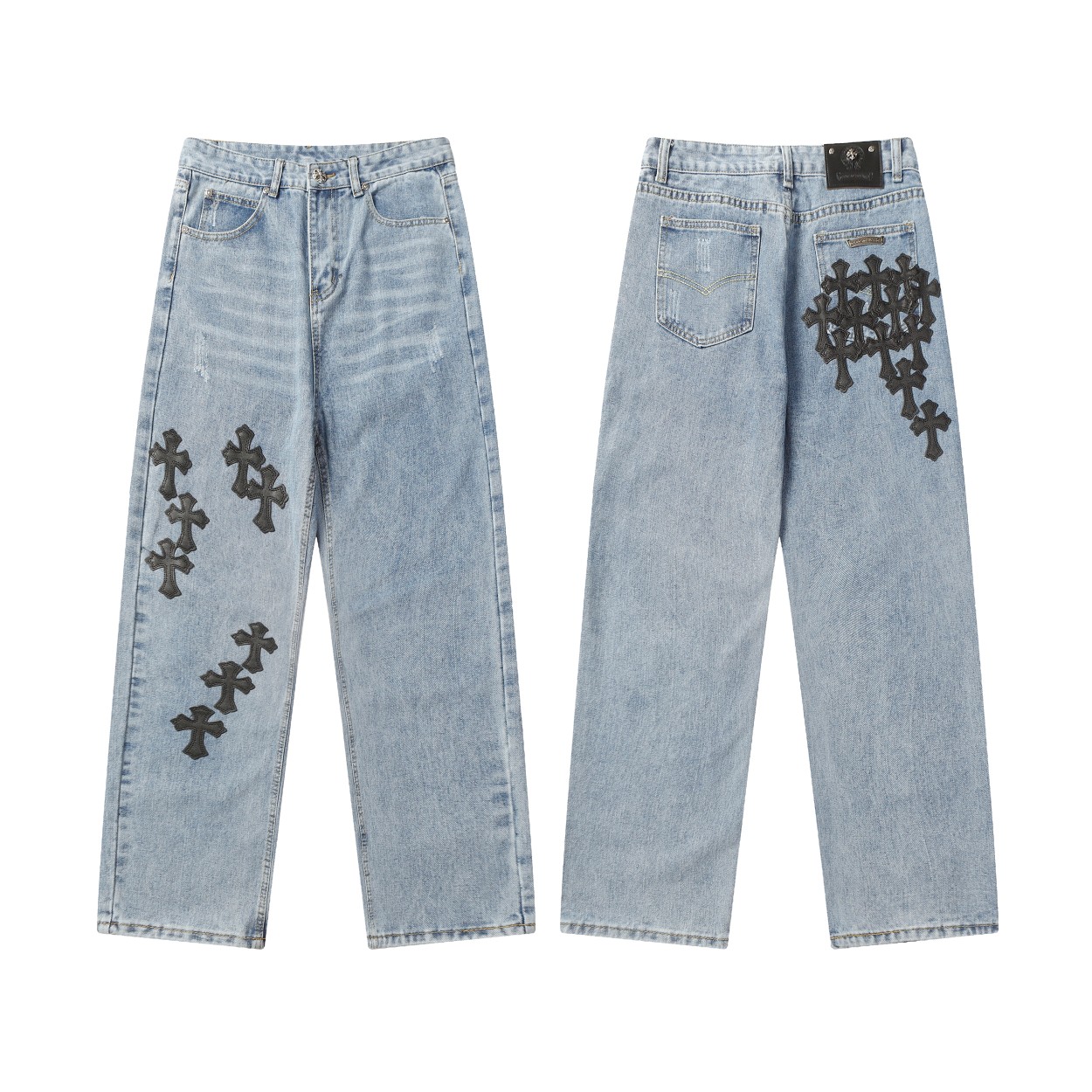 Chrome Hearts Jeans: Cross Patchwork, Washed Denim, and Comfort Fit 1 a1712934607063 0704