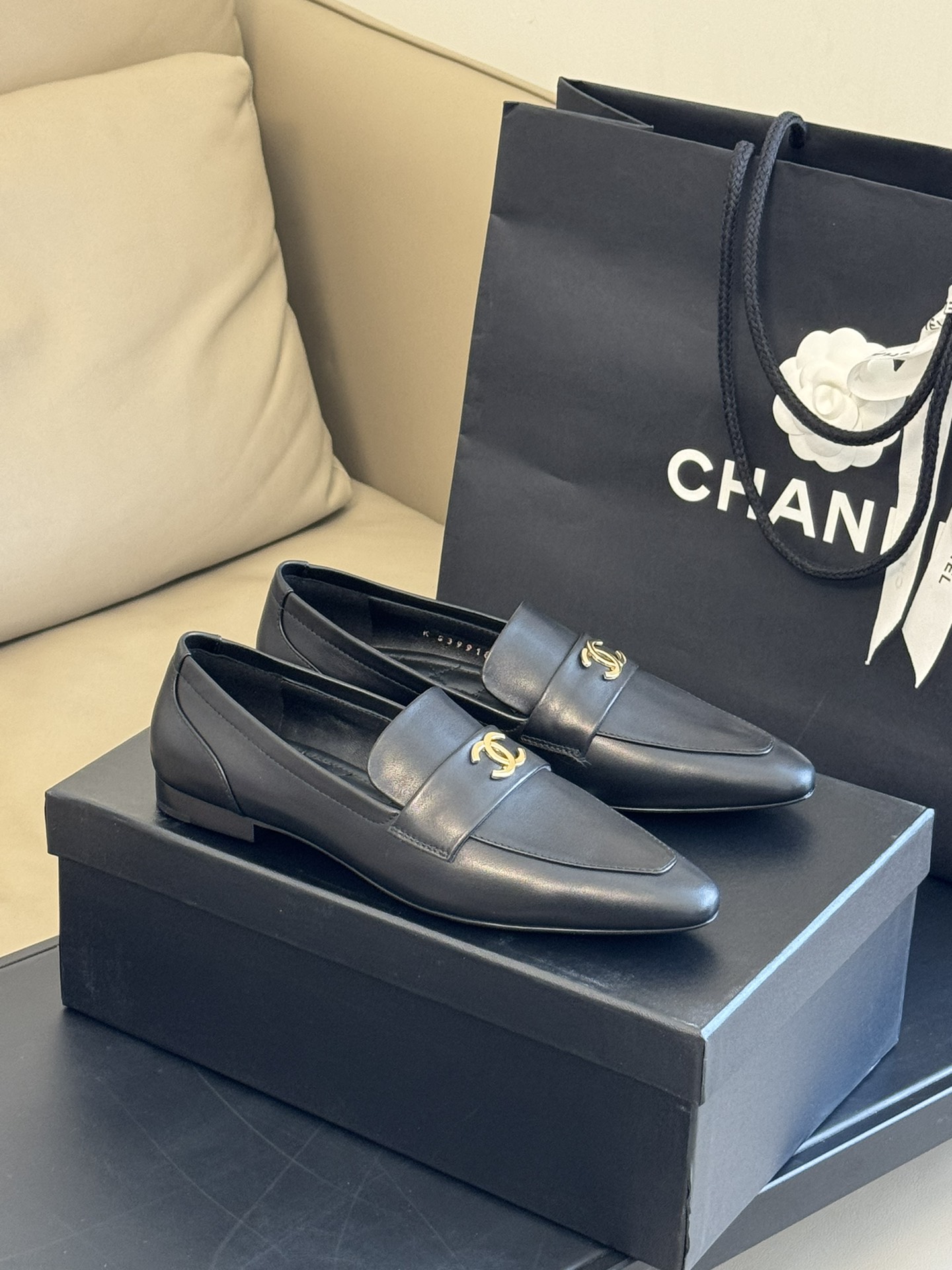 Chanel Shoes Loafers Calfskin Cowhide Sheepskin