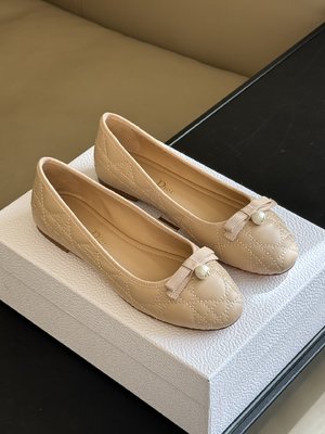 Dior Flat Shoes Genuine Leather Rubber Sheepskin
