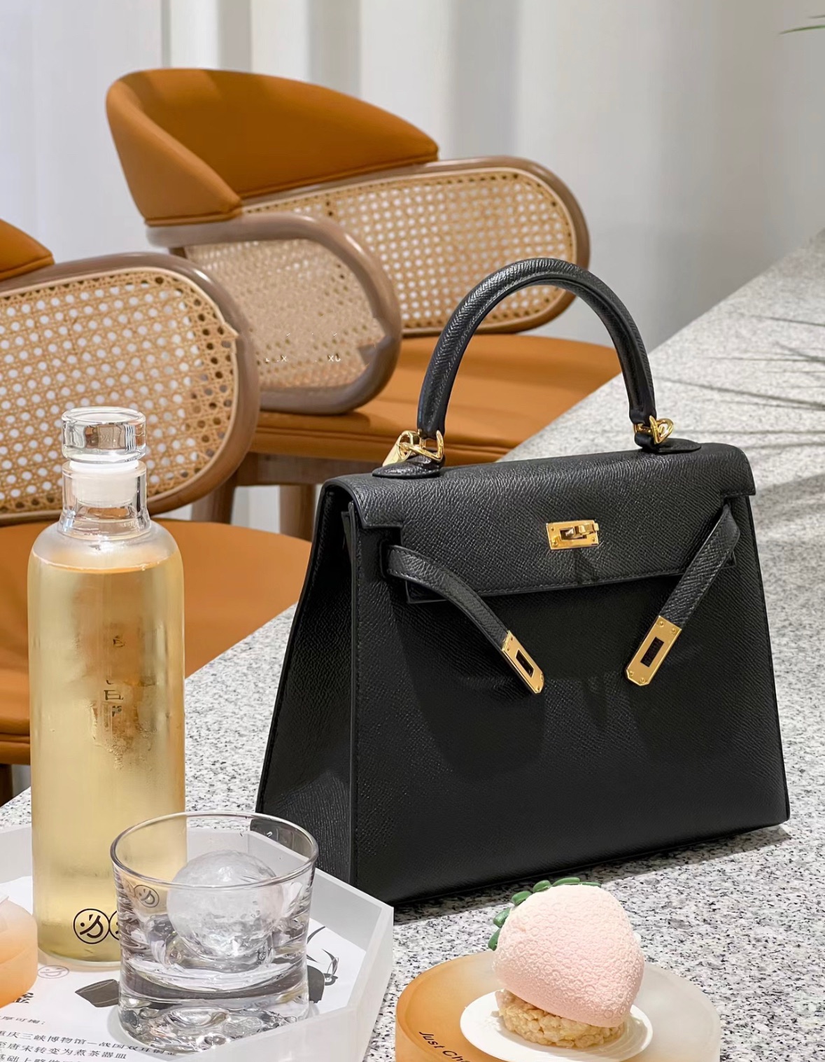 Hermes Kelly Handbags Crossbody & Shoulder Bags Black Cowhide Epsom